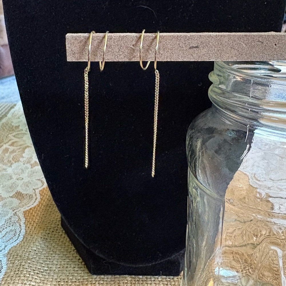 Gold Chain Spiral Earrings